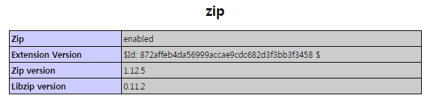 php zip 설치  (ziparchive php extension)