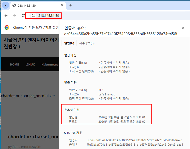 아이피 기반 보안 SSL 적용 방법 (6-day and IP Address Certificates are Generally Available)